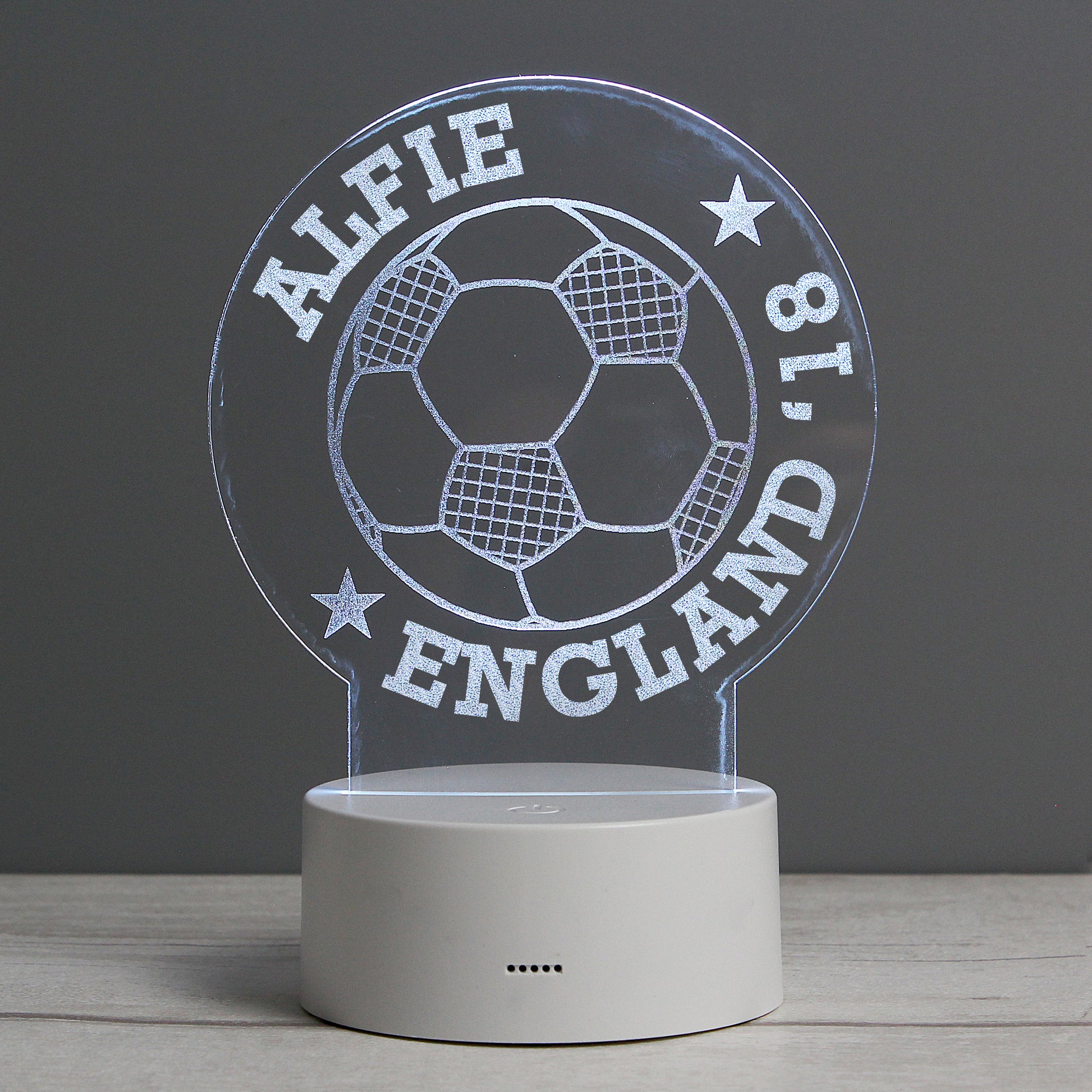 Personalised Football LED Colour Changing Desk Night Light - MK&JD Gifts