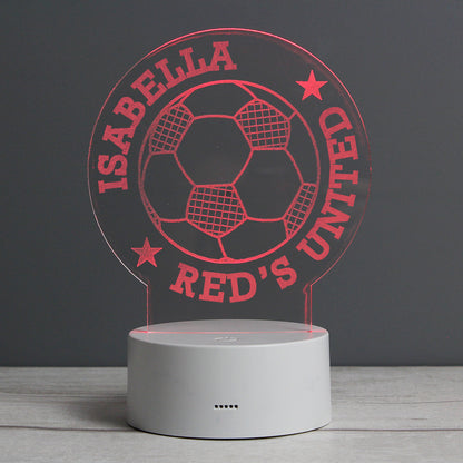 Personalised Football LED Colour Changing Desk Night Light - MK&JD Gifts
