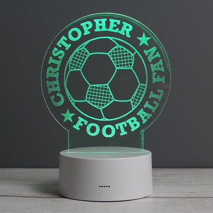 Personalised Football LED Colour Changing Desk Night Light - MK&JD Gifts