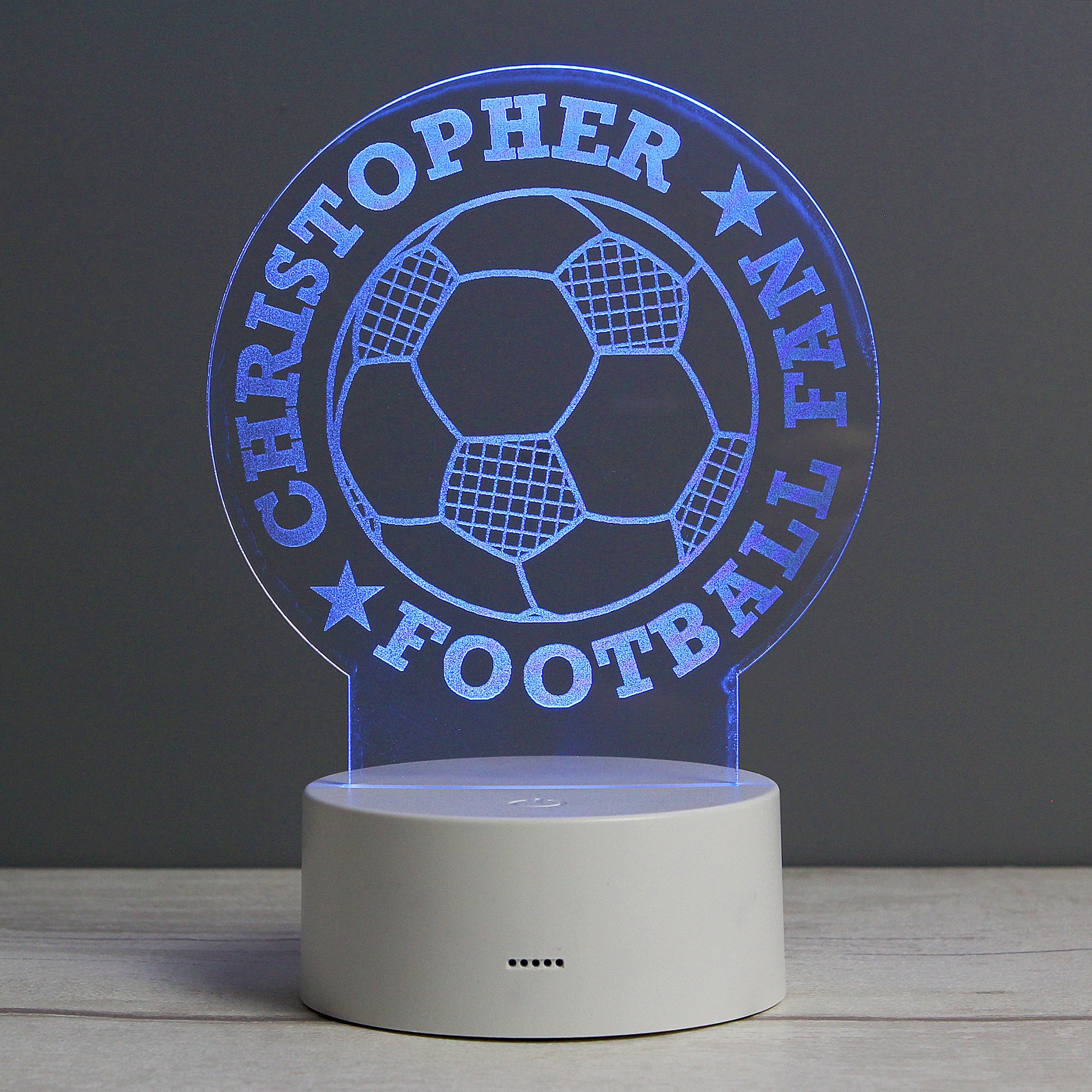 Personalised Football LED Colour Changing Desk Night Light - MK&JD Gifts