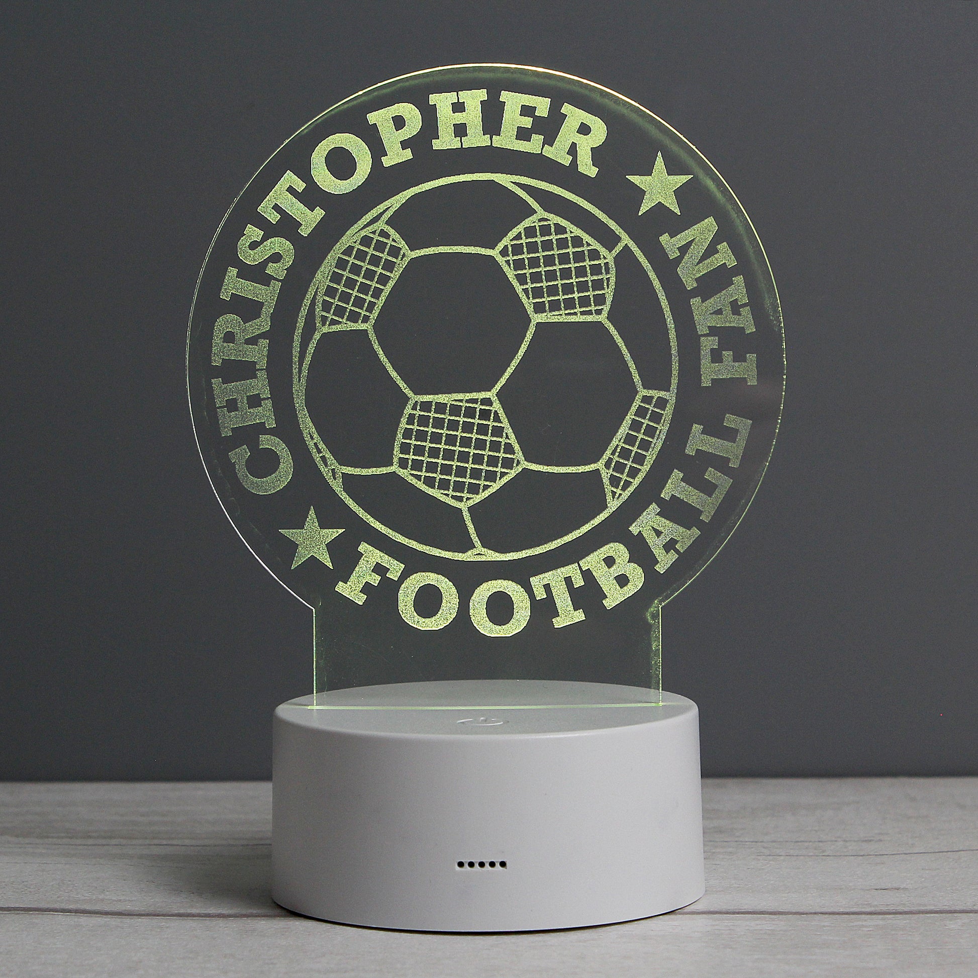 Personalised Football LED Colour Changing Desk Night Light - MK&JD Gifts