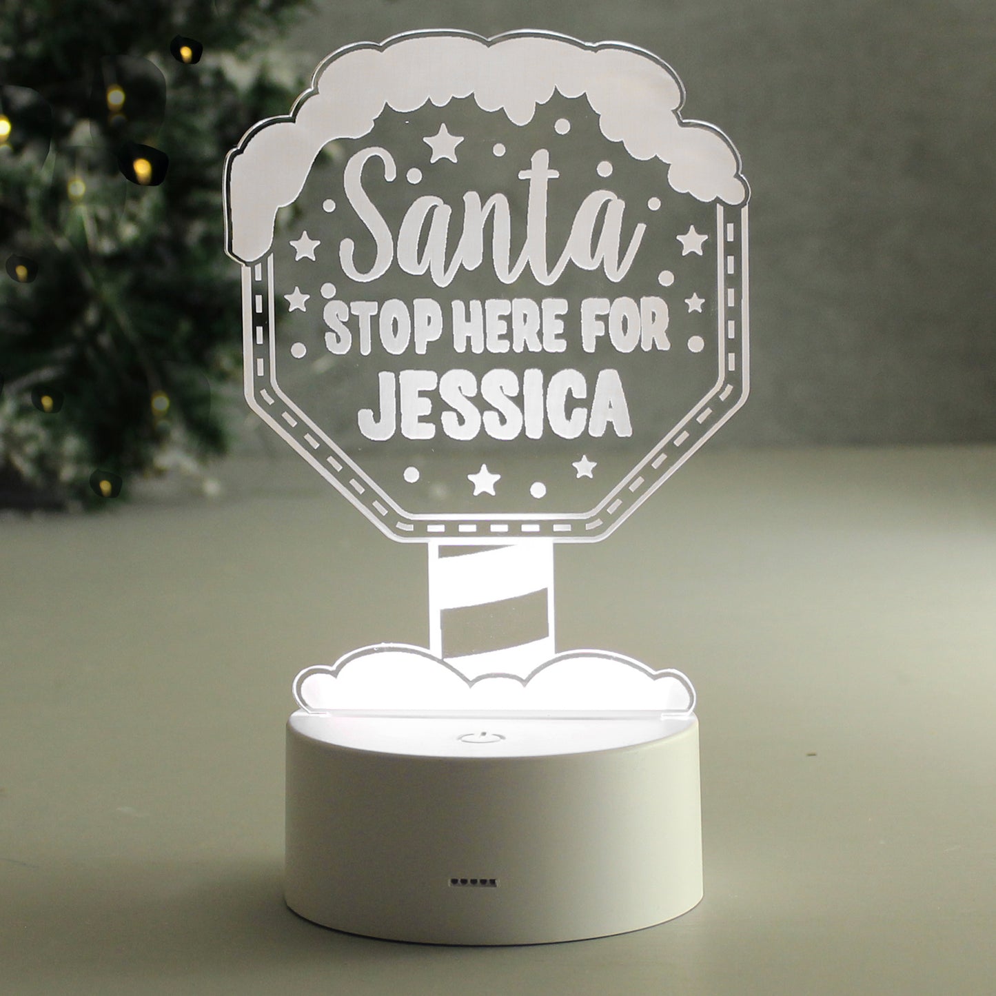 Personalised Santa Stop Here LED Colour Changing Night Light - MK&JD Gifts