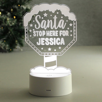Personalised Santa Stop Here LED Colour Changing Night Light - MK&JD Gifts