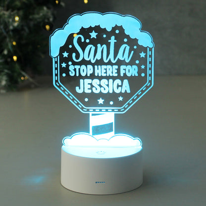Personalised Santa Stop Here LED Colour Changing Night Light - MK&JD Gifts