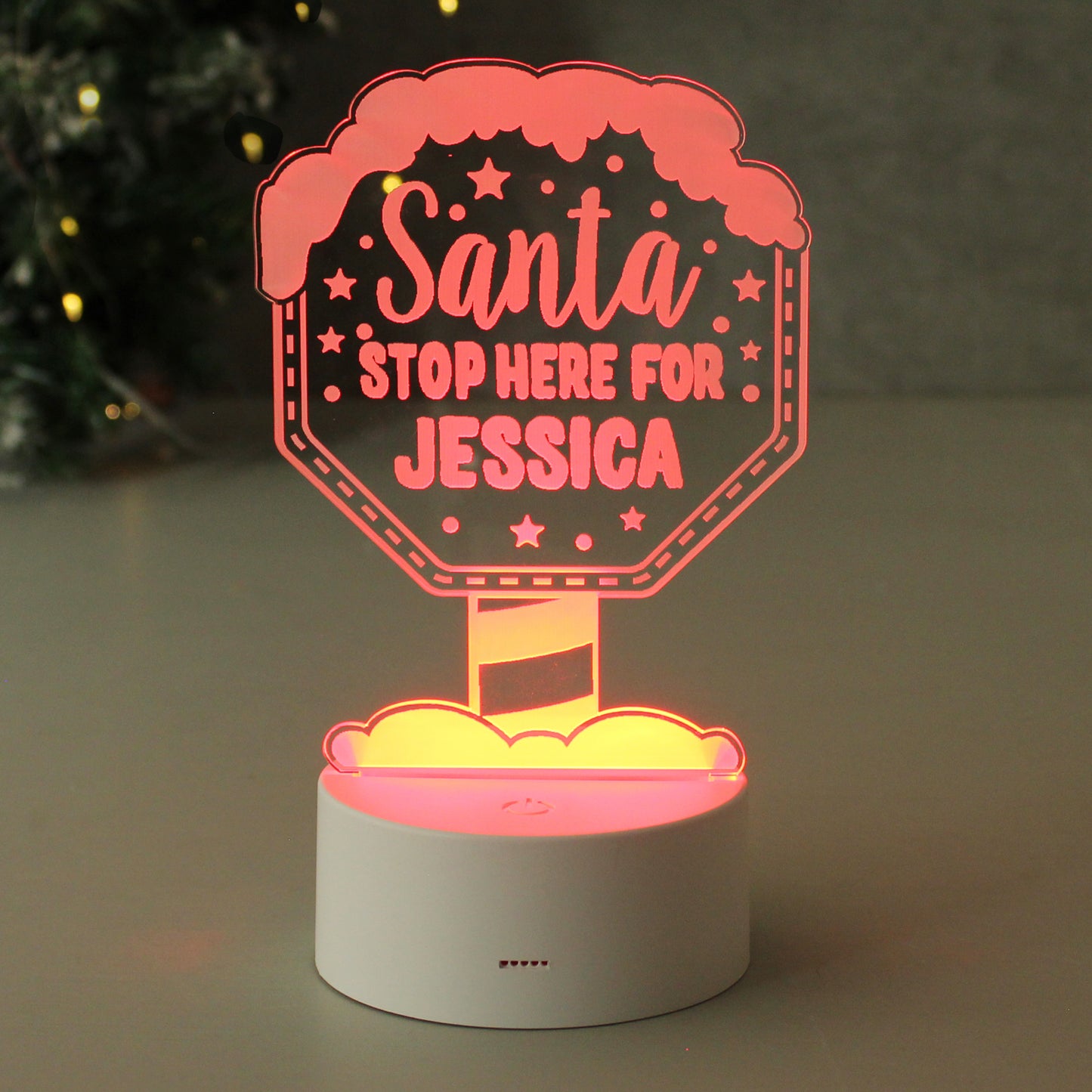 Personalised Santa Stop Here LED Colour Changing Night Light - MK&JD Gifts