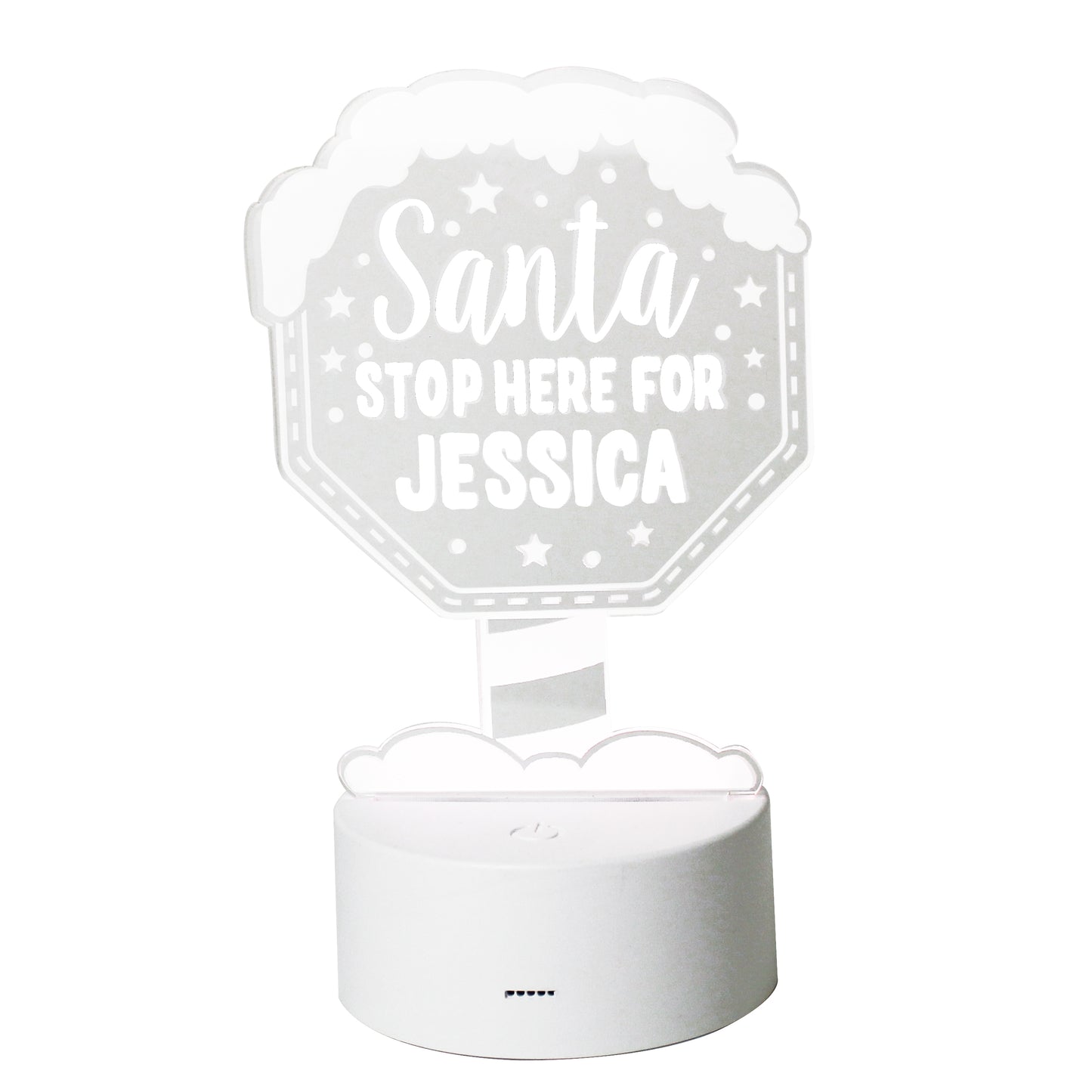 Personalised Santa Stop Here LED Colour Changing Night Light - MK&JD Gifts
