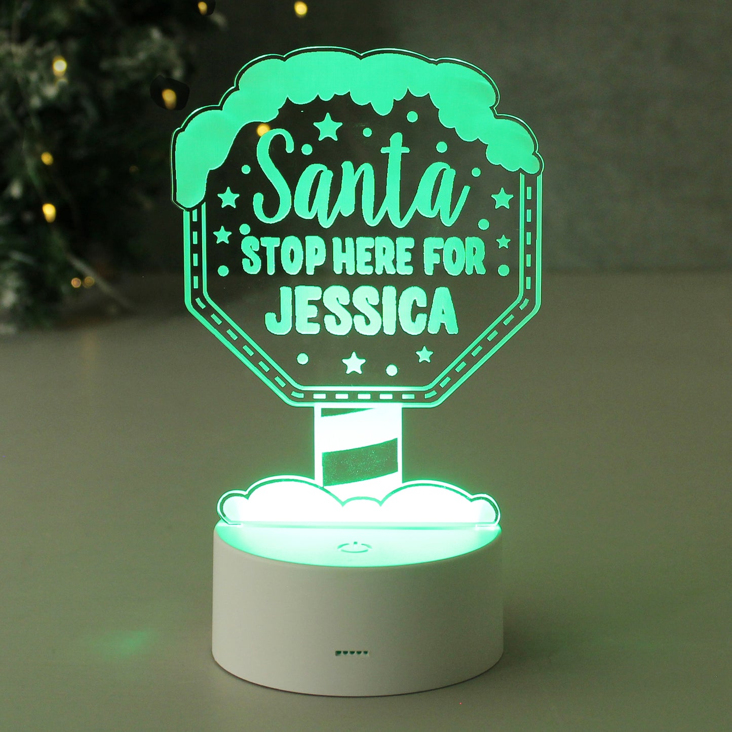Personalised Santa Stop Here LED Colour Changing Night Light - MK&JD Gifts