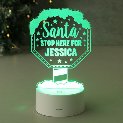 Personalised Santa Stop Here LED Colour Changing Night Light - MK&JD Gifts