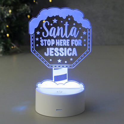 Personalised Santa Stop Here LED Colour Changing Night Light - MK&JD Gifts