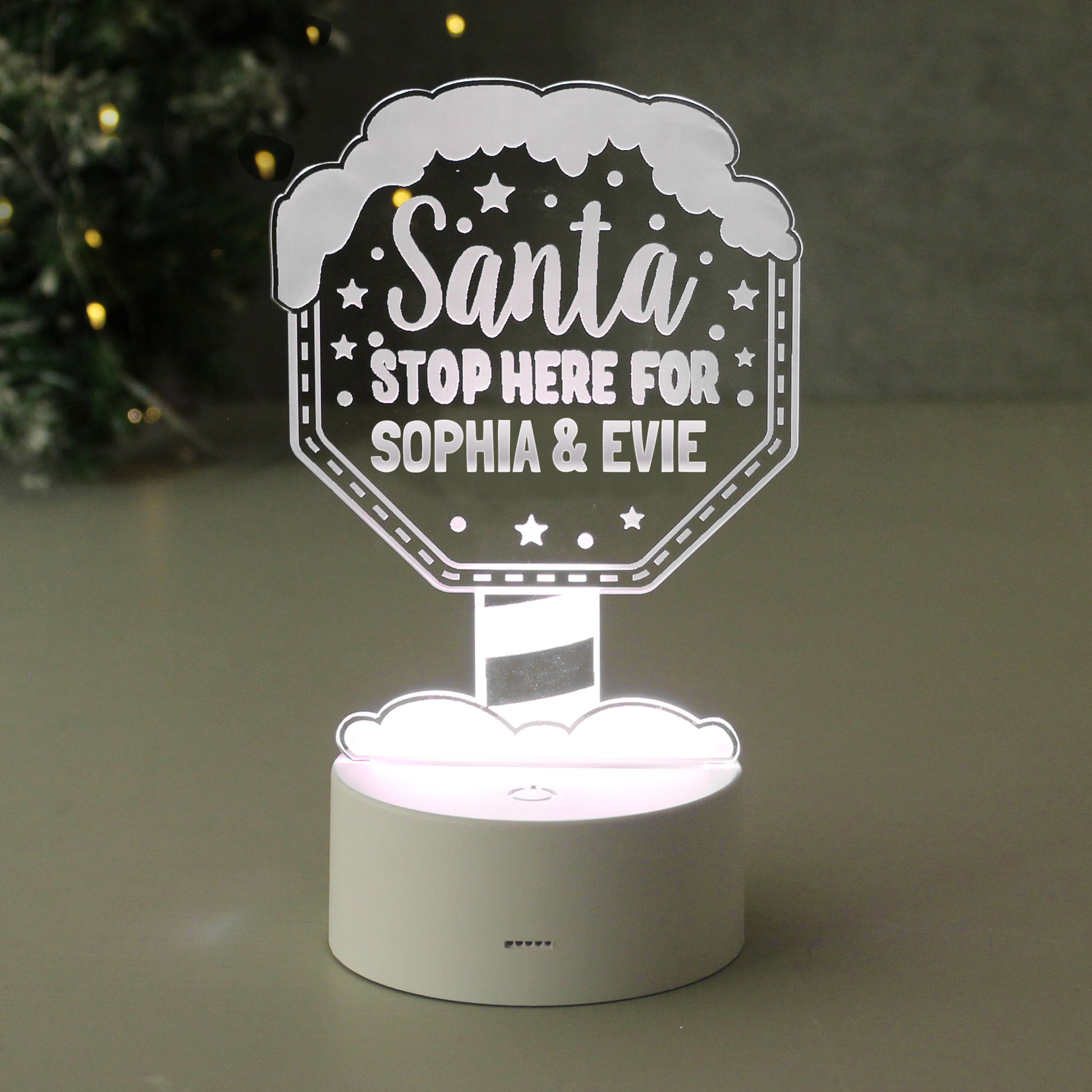 Personalised Santa Stop Here LED Colour Changing Night Light - MK&JD Gifts