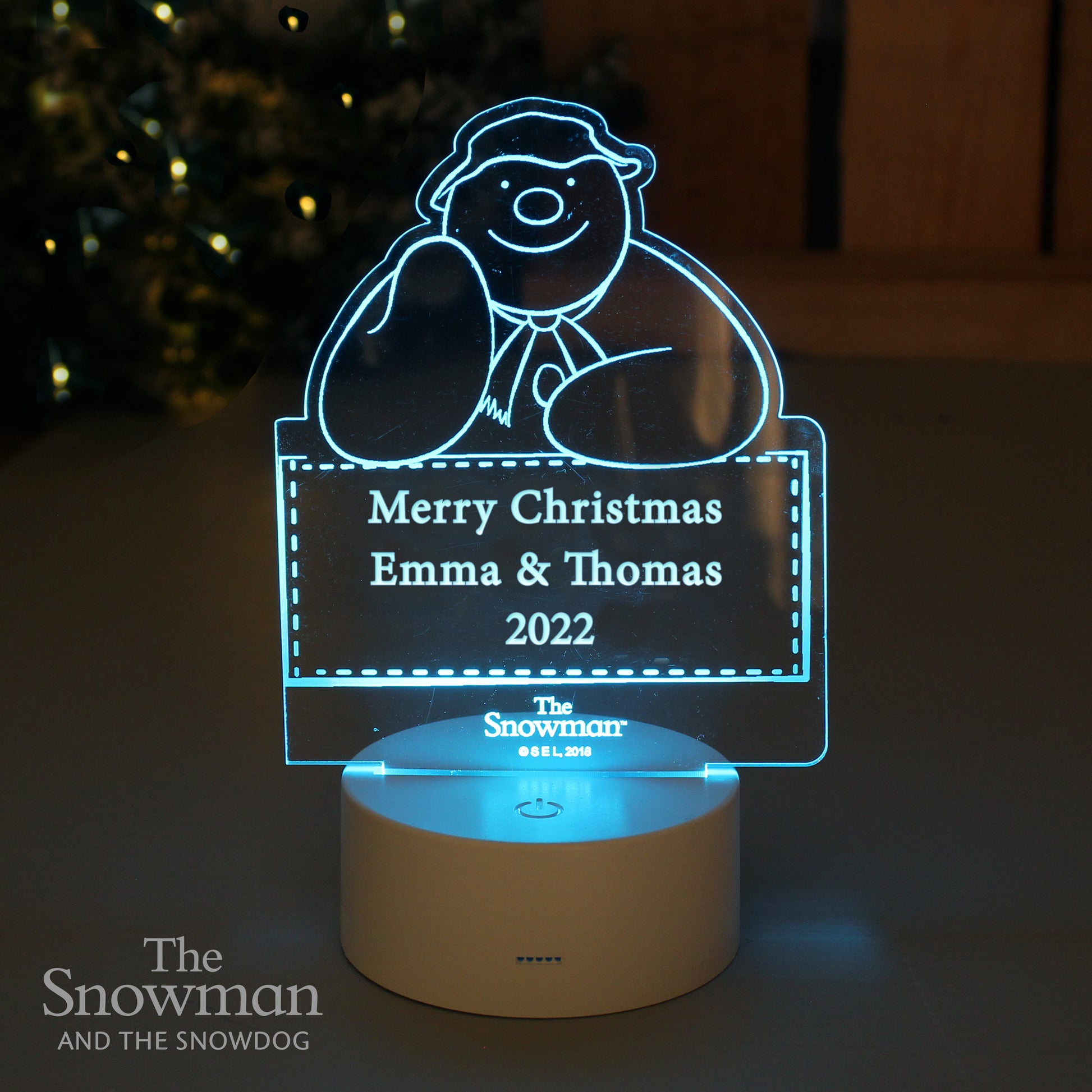Personalised The Snowman LED Colour Changing Decoration & Night Light - MK&JD Gifts