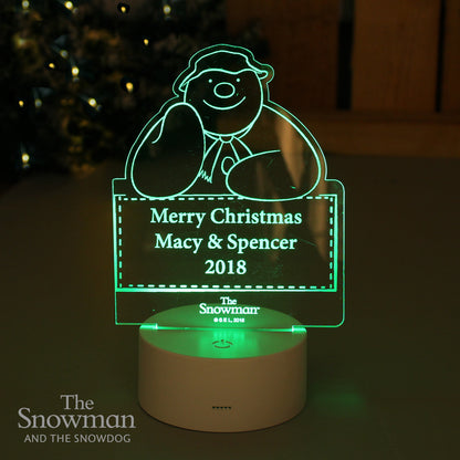 Personalised The Snowman LED Colour Changing Decoration & Night Light - MK&JD Gifts