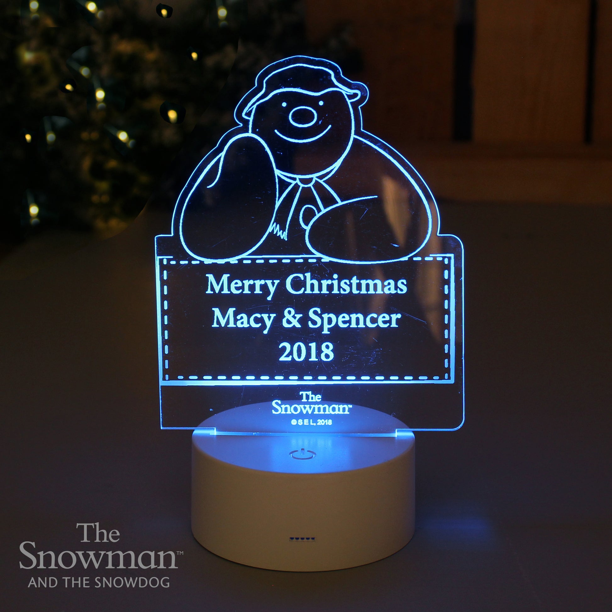 Personalised The Snowman LED Colour Changing Decoration & Night Light - MK&JD Gifts
