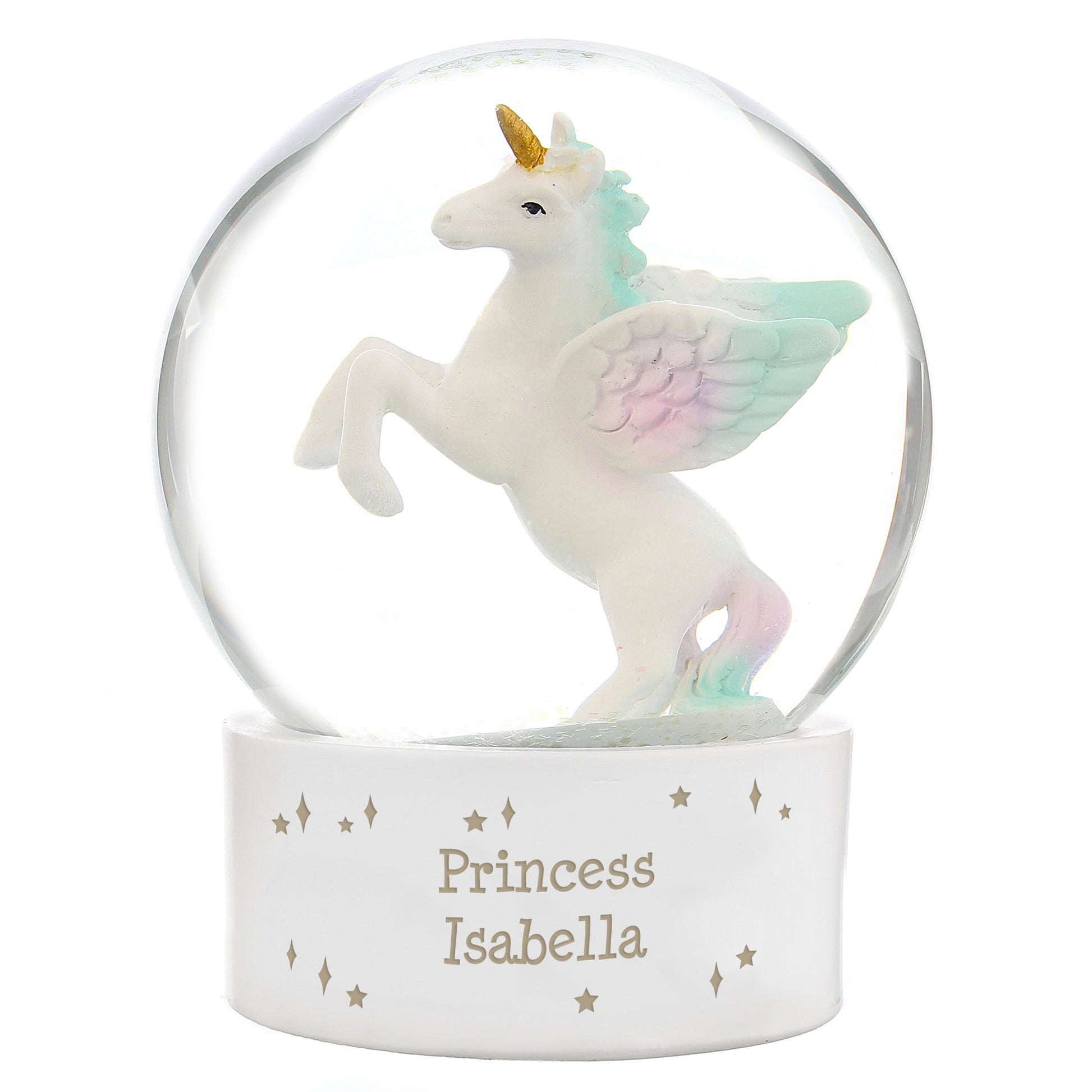 Personalised Unicorn Snow Globe - MK&JD Gifts