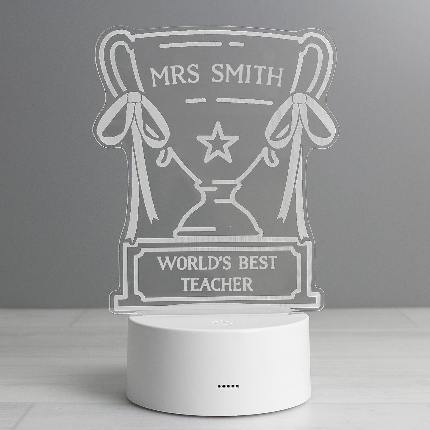 Personalised Trophy LED Colour Changing Night Light - MK&JD Gifts