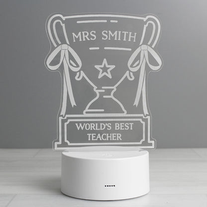 Personalised Trophy LED Colour Changing Night Light - MK&JD Gifts