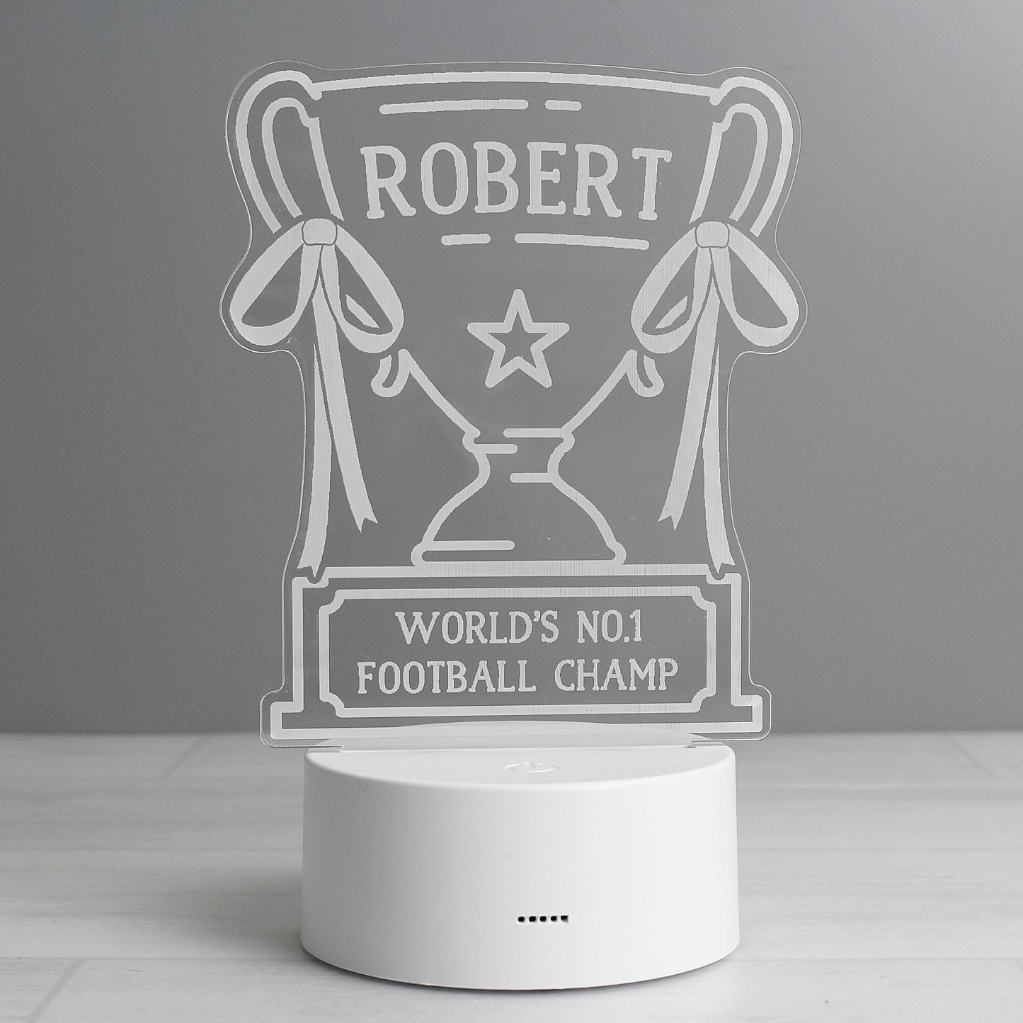 Personalised Trophy LED Colour Changing Night Light - MK&JD Gifts