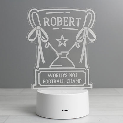 Personalised Trophy LED Colour Changing Night Light - MK&JD Gifts