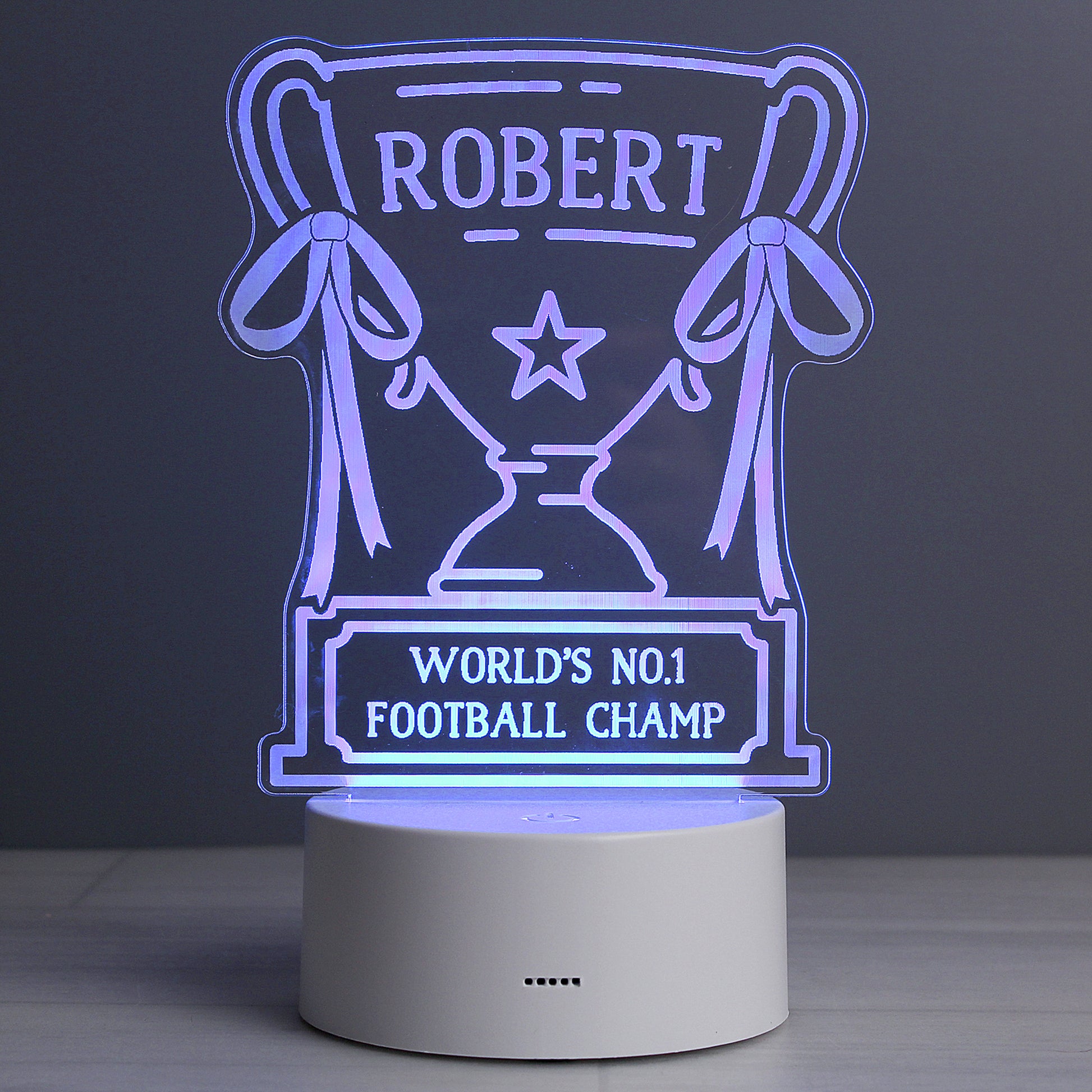 Personalised Trophy LED Colour Changing Night Light - MK&JD Gifts