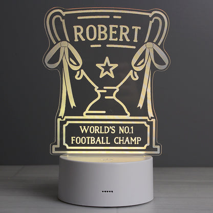 Personalised Trophy LED Colour Changing Night Light - MK&JD Gifts