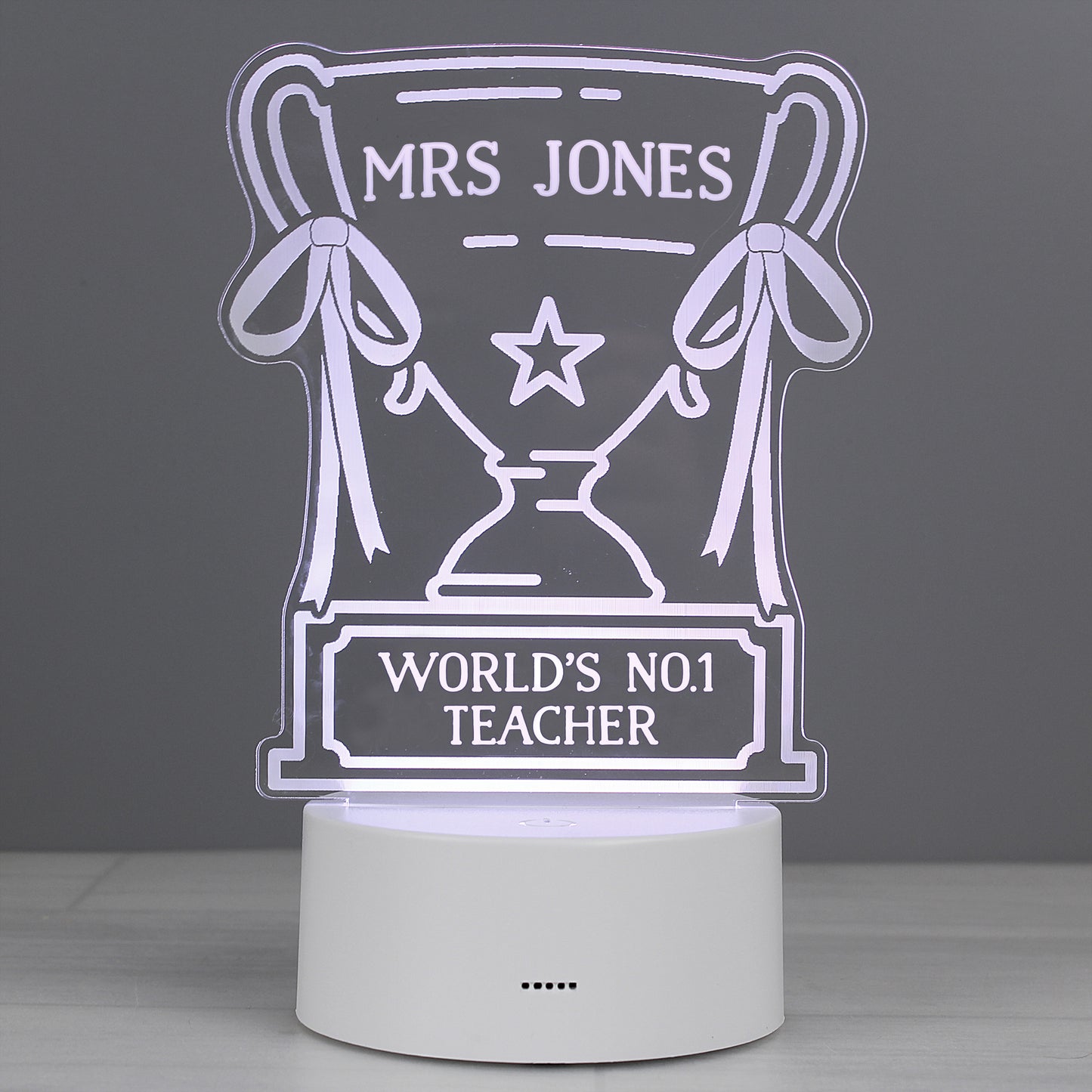 Personalised Trophy LED Colour Changing Night Light - MK&JD Gifts