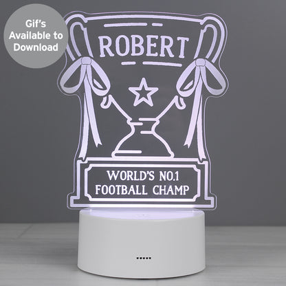 Personalised Trophy LED Colour Changing Night Light - MK&JD Gifts