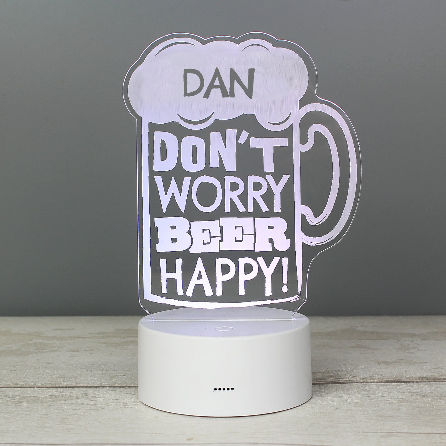 Personalised ""Beer Happy""  LED Colour Changing Light - MK&JD Gifts