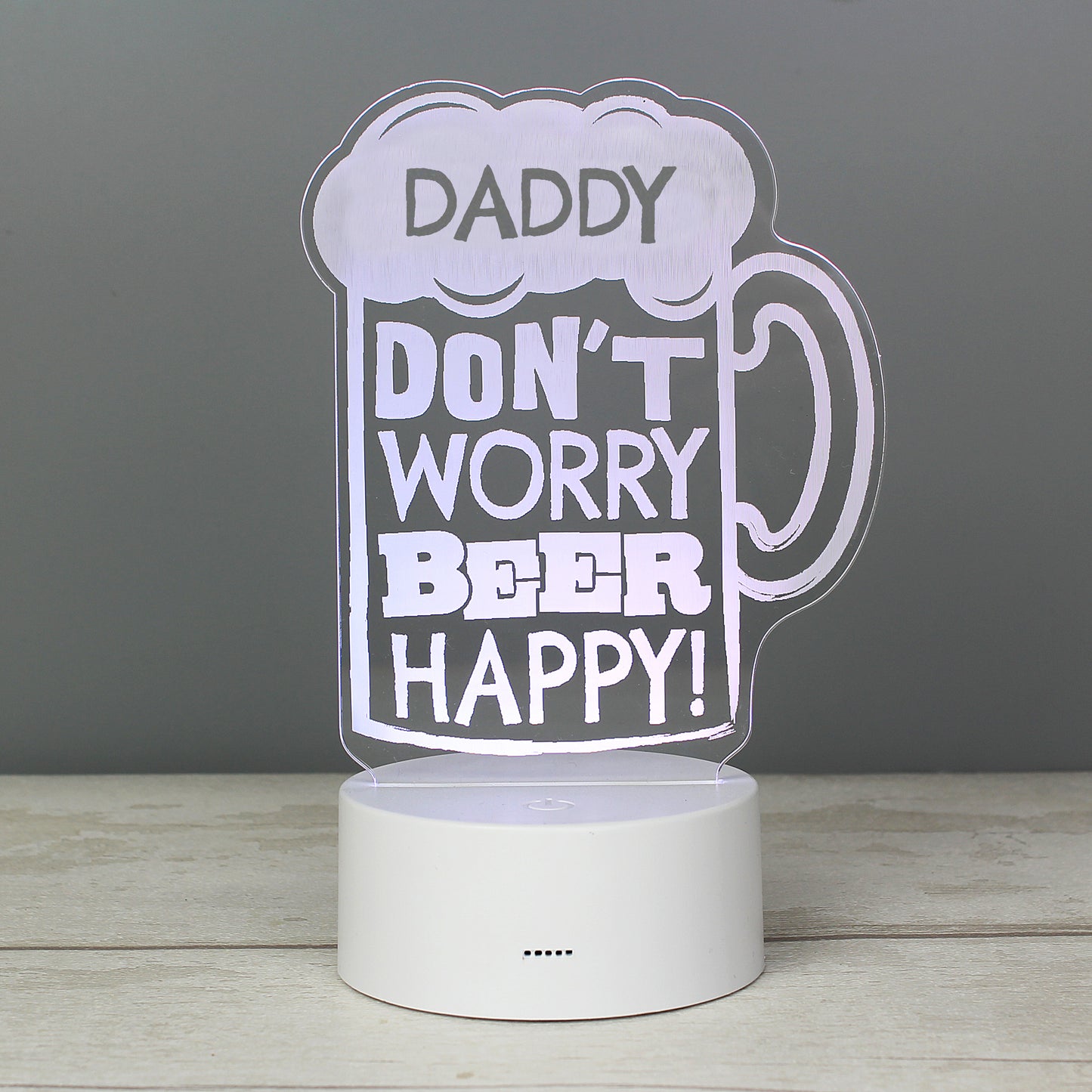 Personalised ""Beer Happy""  LED Colour Changing Light - MK&JD Gifts