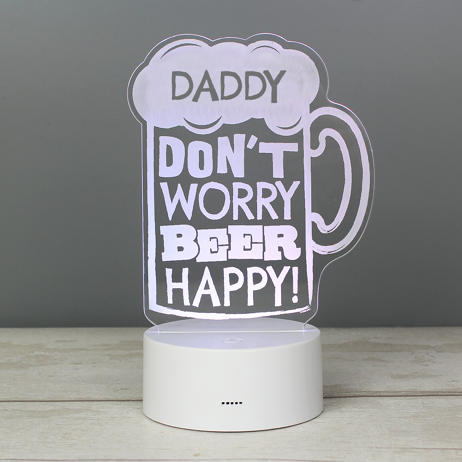 Personalised ""Beer Happy""  LED Colour Changing Light - MK&JD Gifts