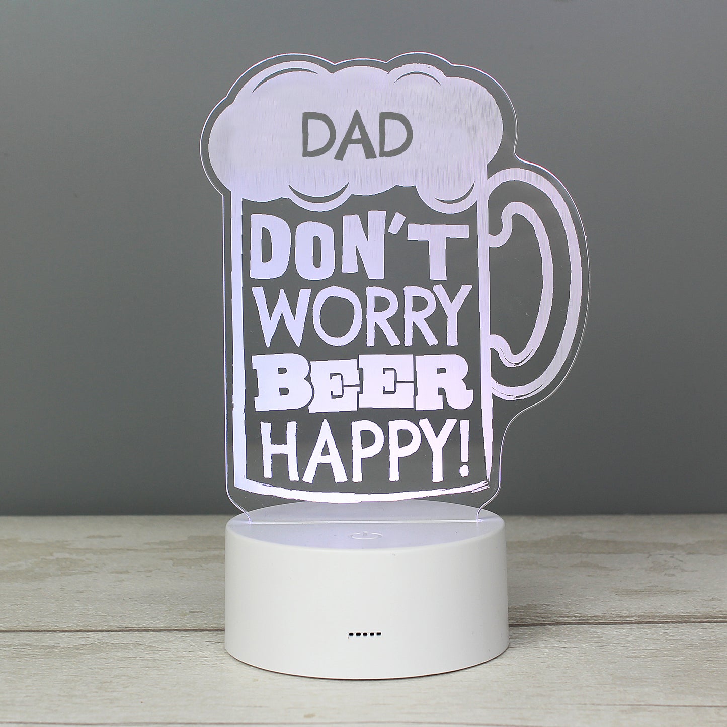 Personalised ""Beer Happy""  LED Colour Changing Light - MK&JD Gifts