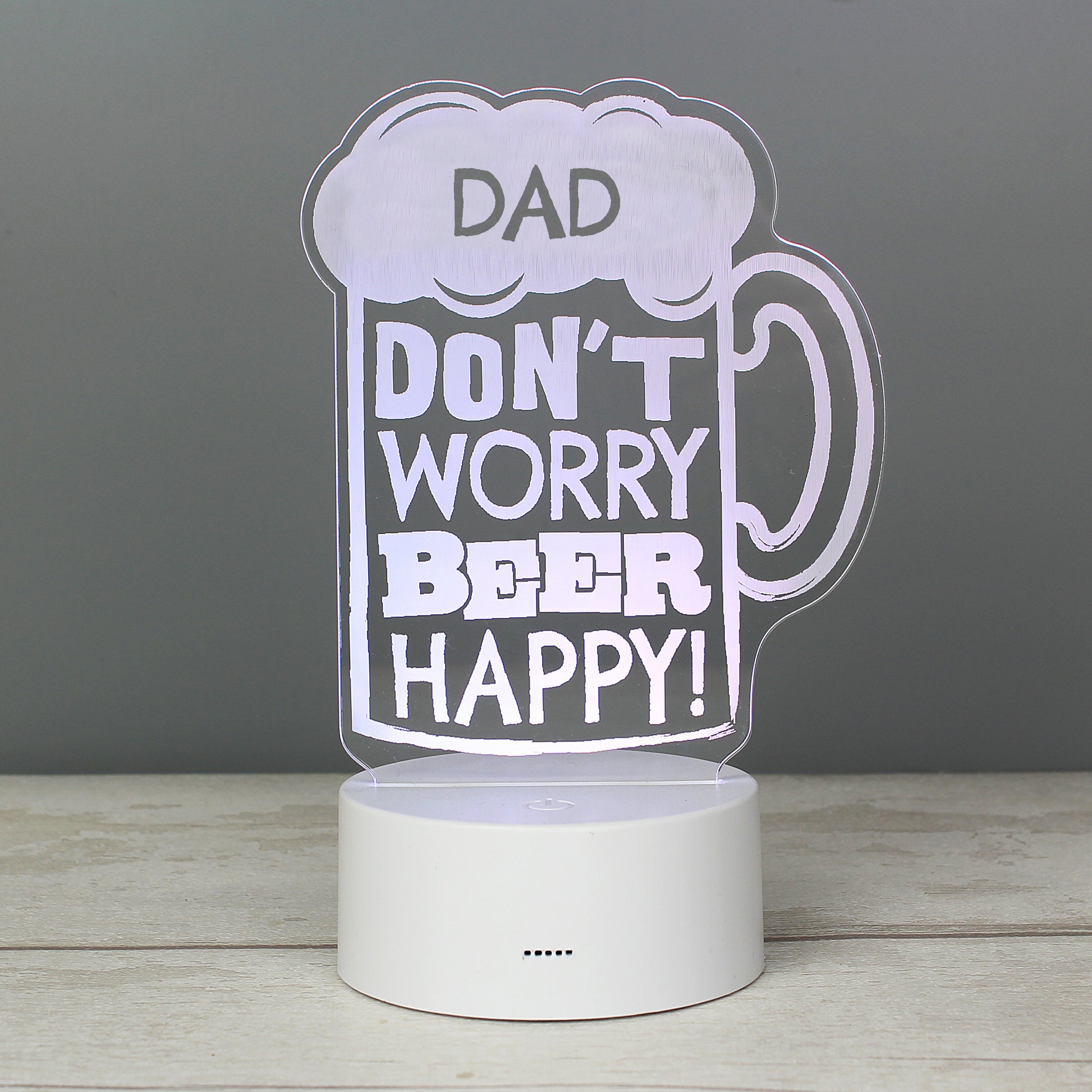 Personalised ""Beer Happy""  LED Colour Changing Light - MK&JD Gifts
