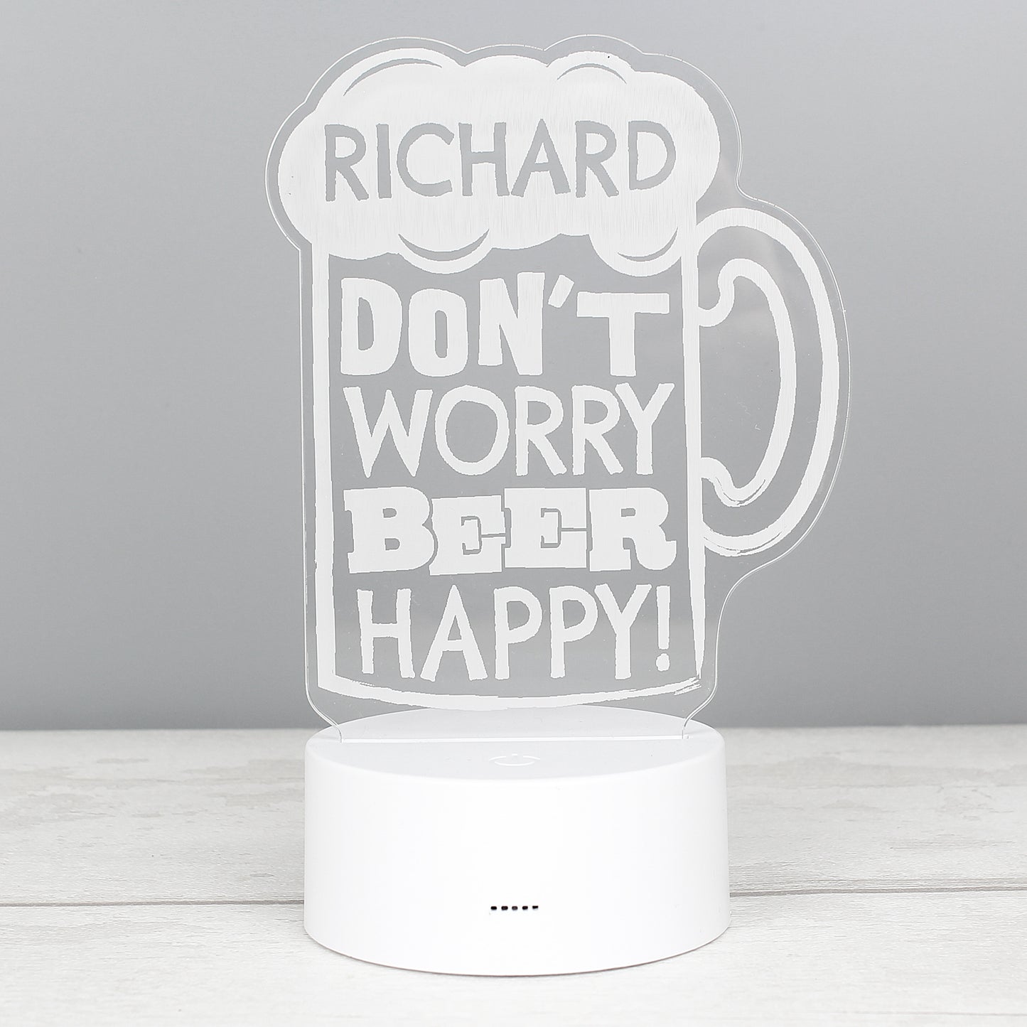 Personalised ""Beer Happy""  LED Colour Changing Light - MK&JD Gifts