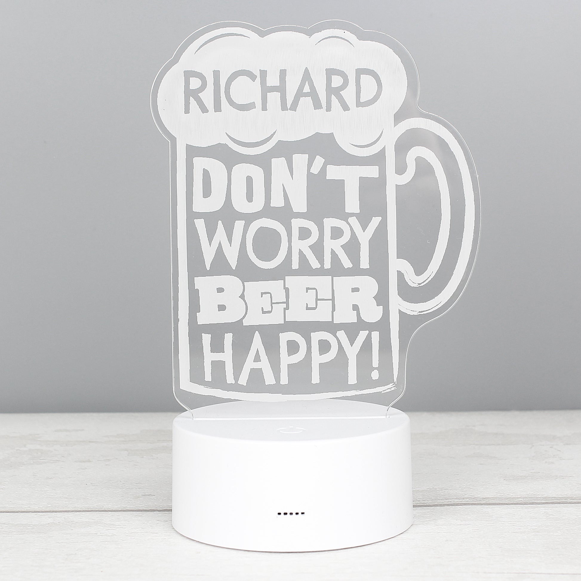 Personalised ""Beer Happy""  LED Colour Changing Light - MK&JD Gifts