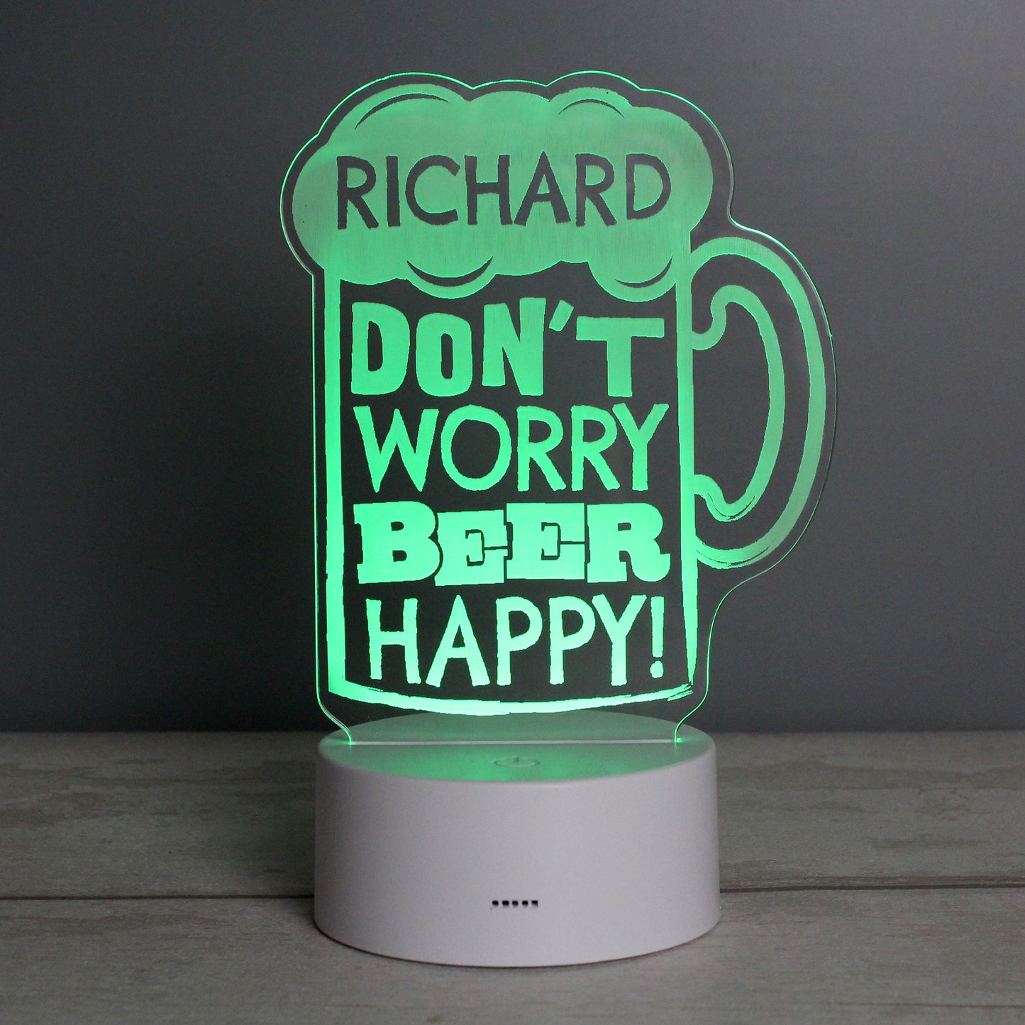 Personalised ""Beer Happy""  LED Colour Changing Light - MK&JD Gifts
