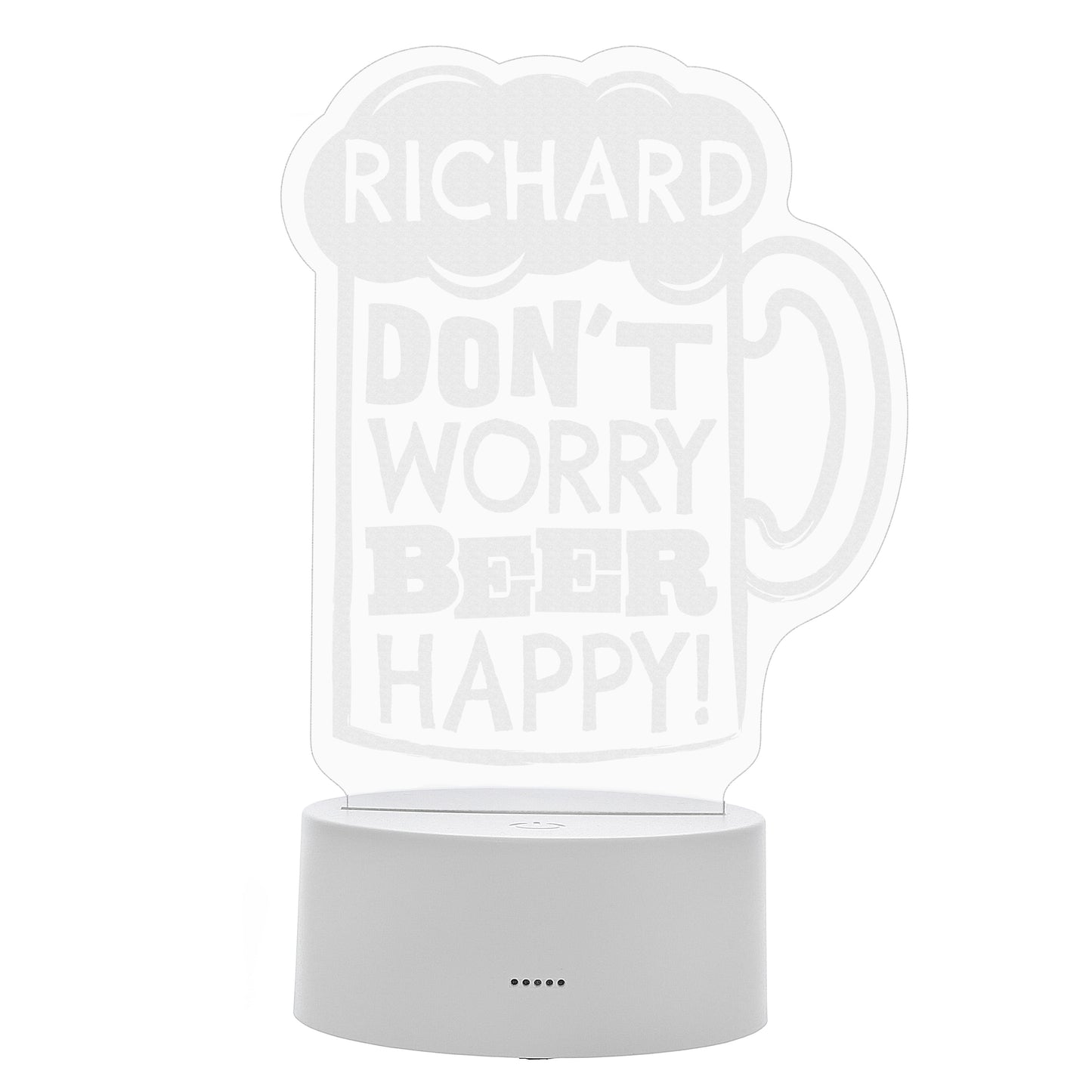 Personalised ""Beer Happy""  LED Colour Changing Light - MK&JD Gifts