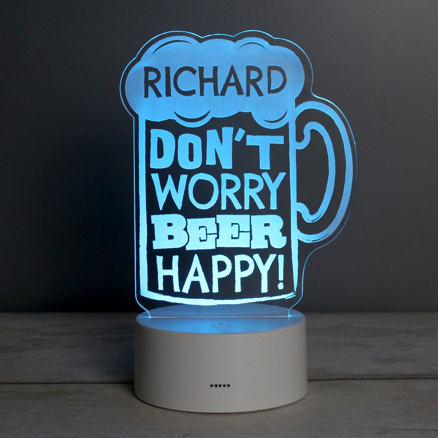 Personalised ""Beer Happy""  LED Colour Changing Light - MK&JD Gifts