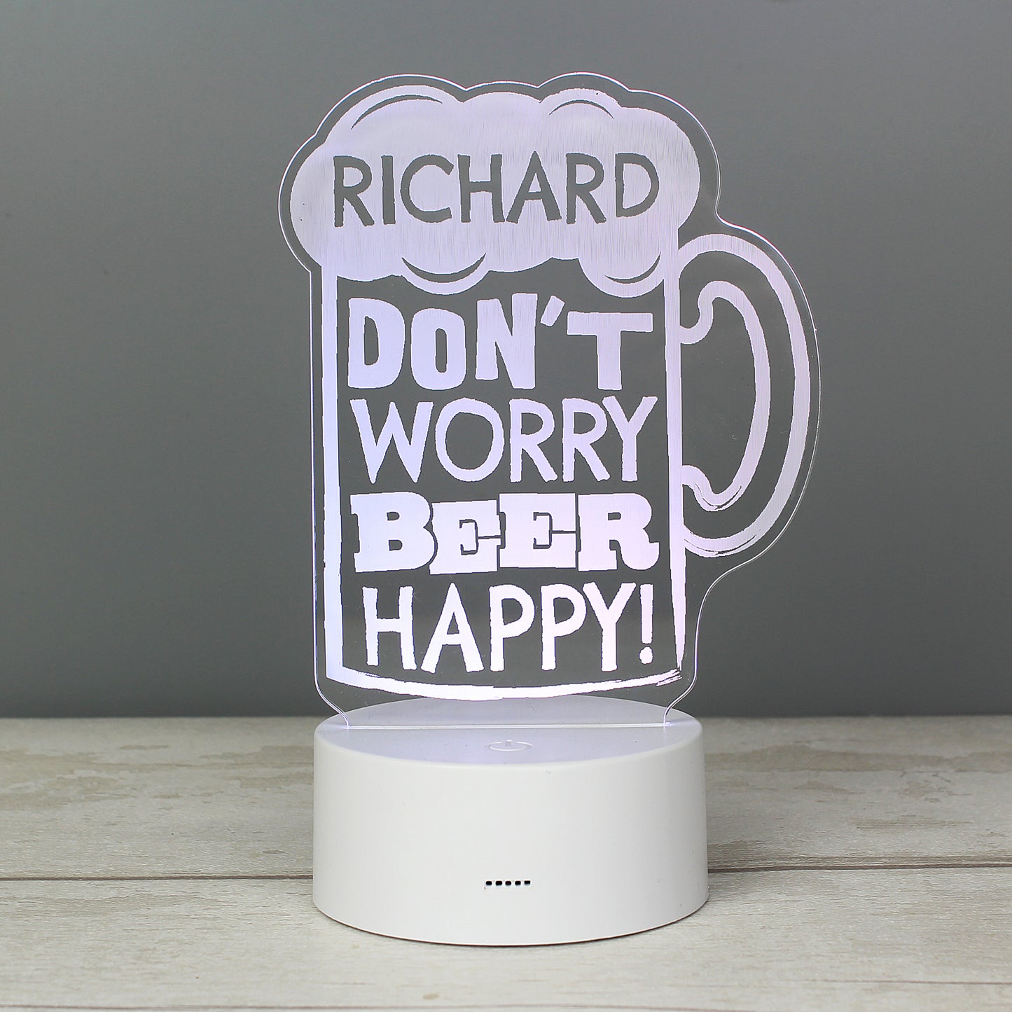 Personalised ""Beer Happy""  LED Colour Changing Light - MK&JD Gifts