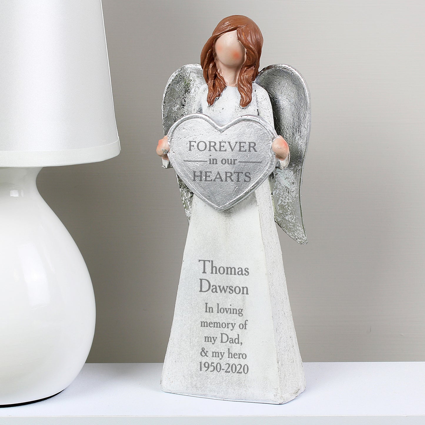 Personalised Forever In Our Hearts Memorial Angel Ornament - MK&JD Gifts