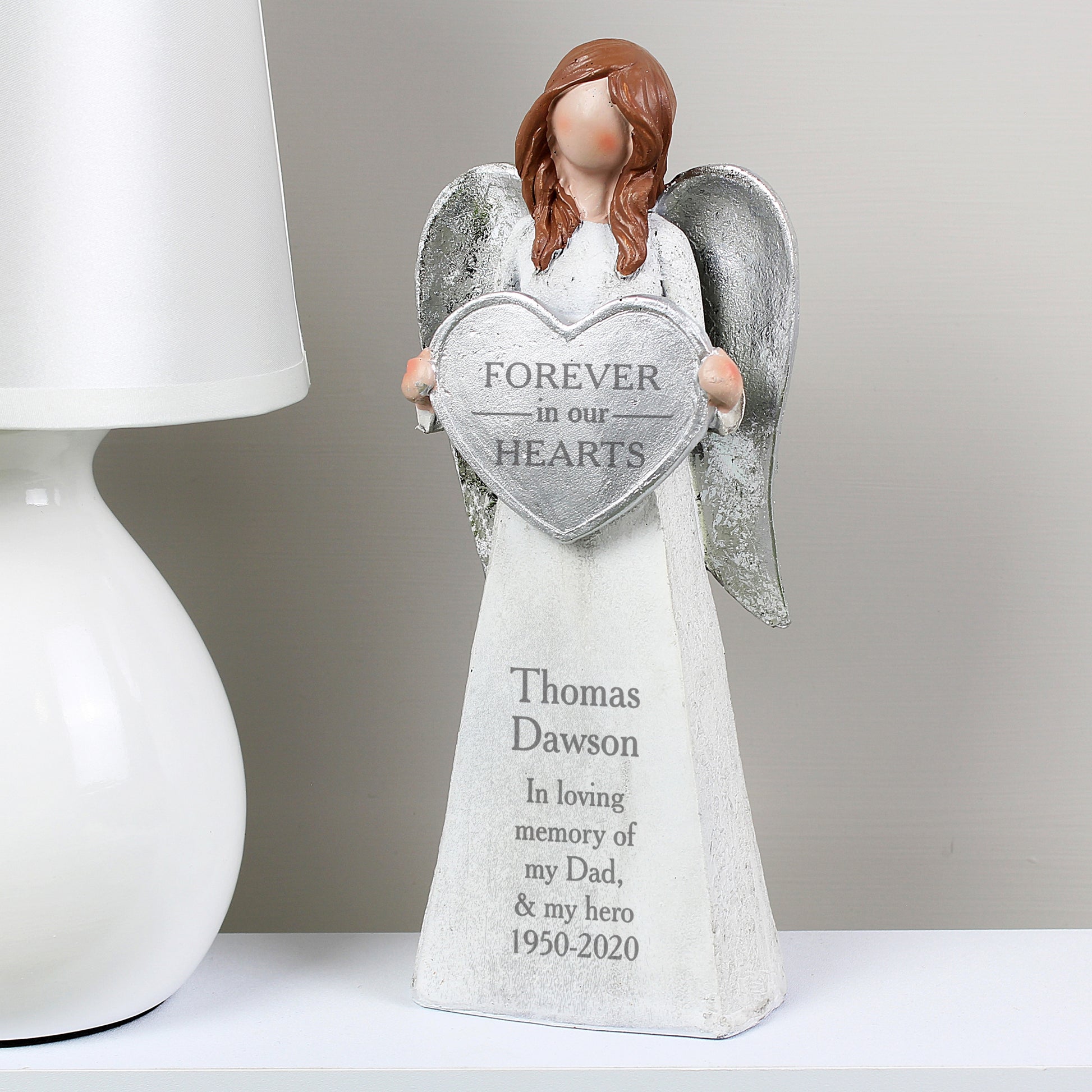 Personalised Forever In Our Hearts Memorial Angel Ornament - MK&JD Gifts