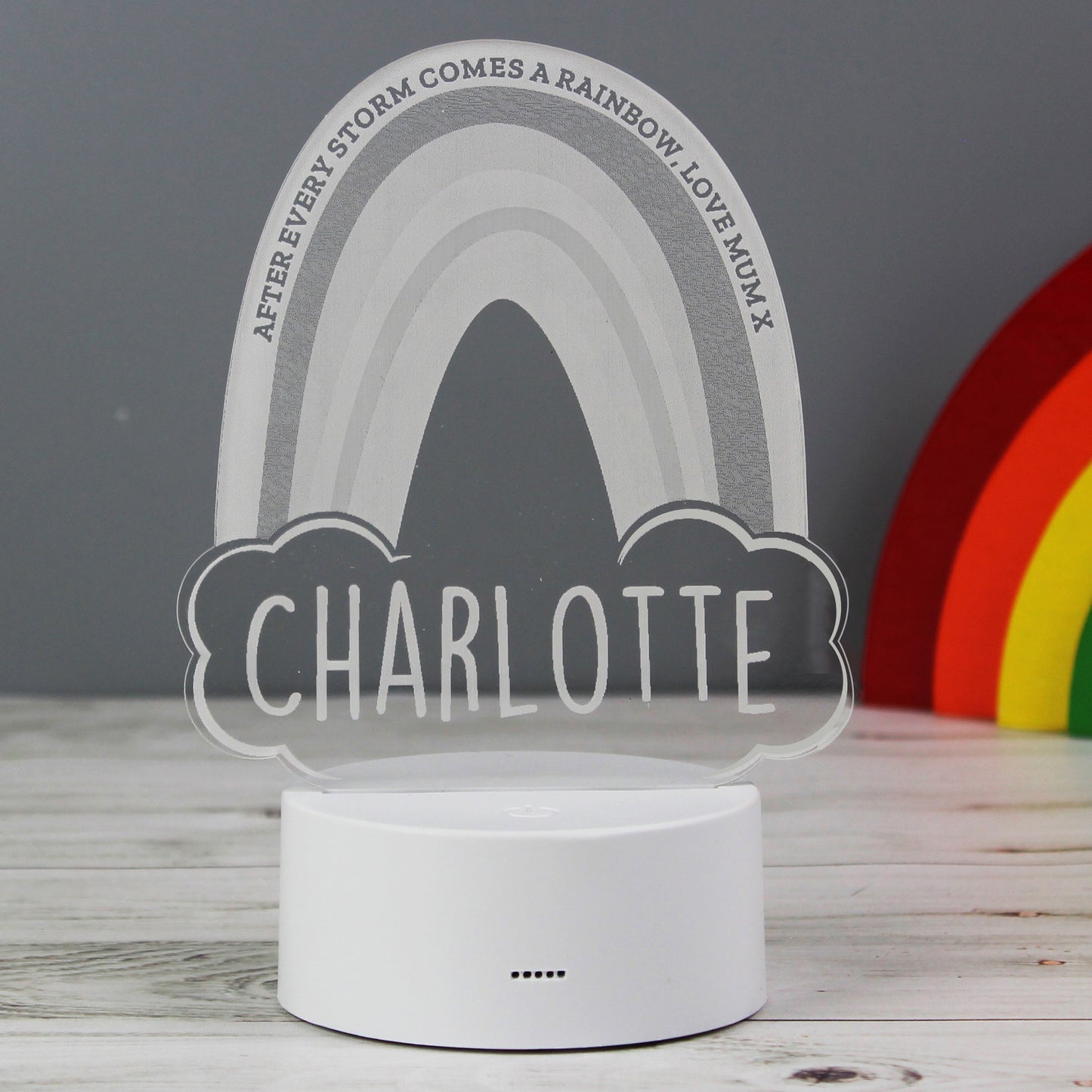 Personalised Rainbow LED Colour Changing Night Light - MK&JD Gifts