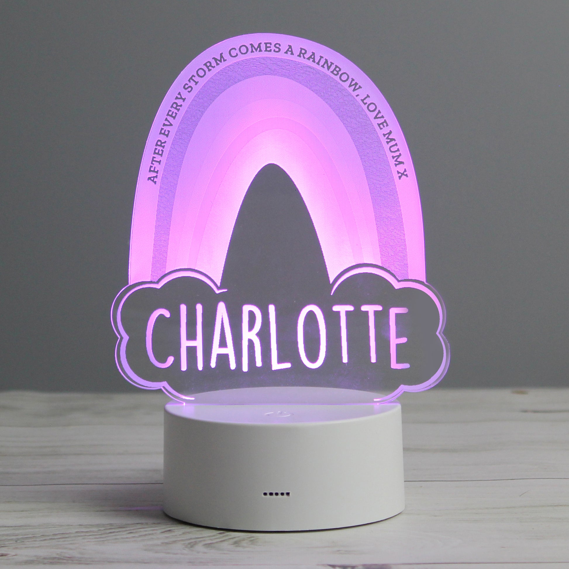 Personalised Rainbow LED Colour Changing Night Light - MK&JD Gifts