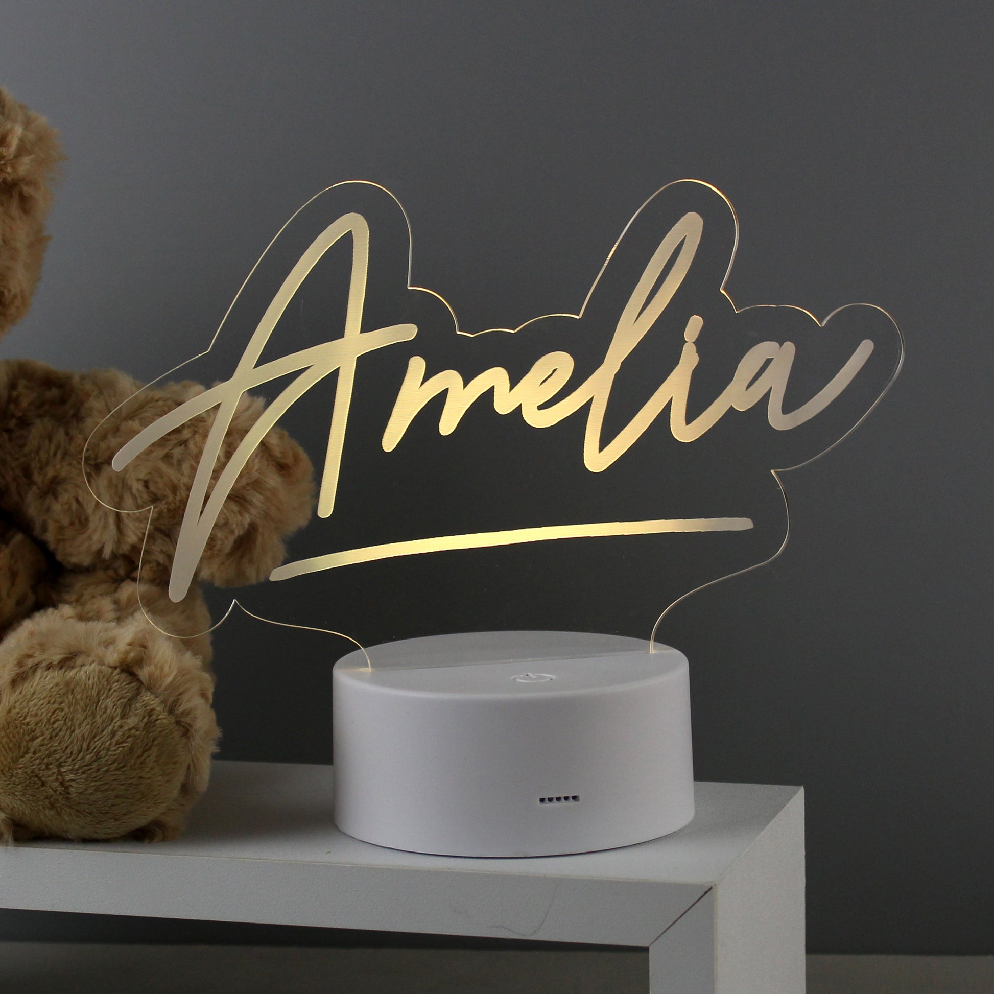 Personalised Free Text LED Colour Changing Desk Night Light - MK&JD Gifts