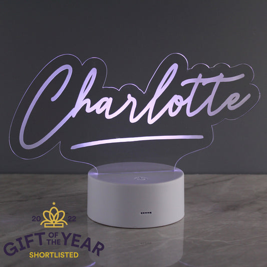 Personalised Free Text LED Colour Changing Desk Night Light - MK&JD Gifts