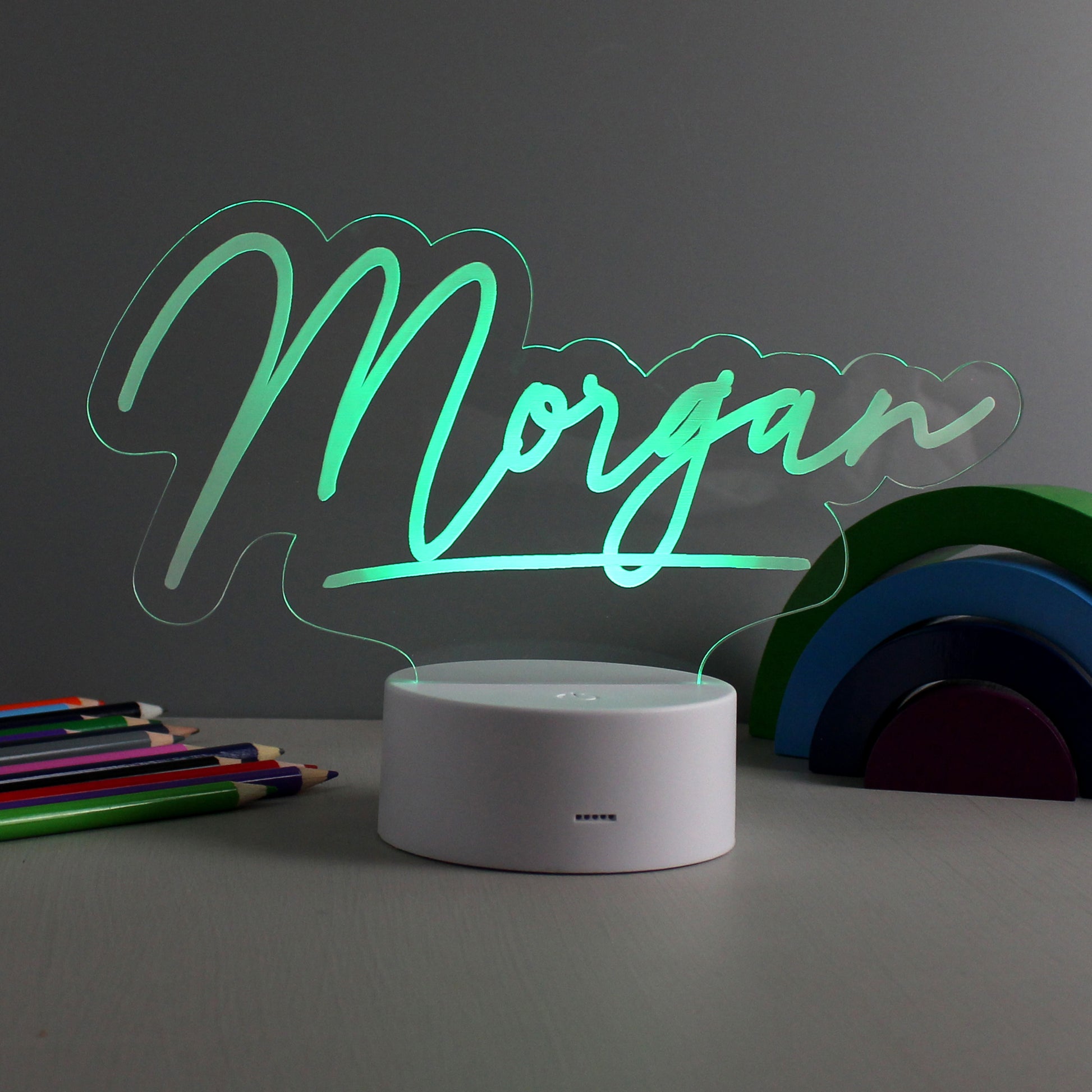 Personalised Free Text LED Colour Changing Desk Night Light - MK&JD Gifts
