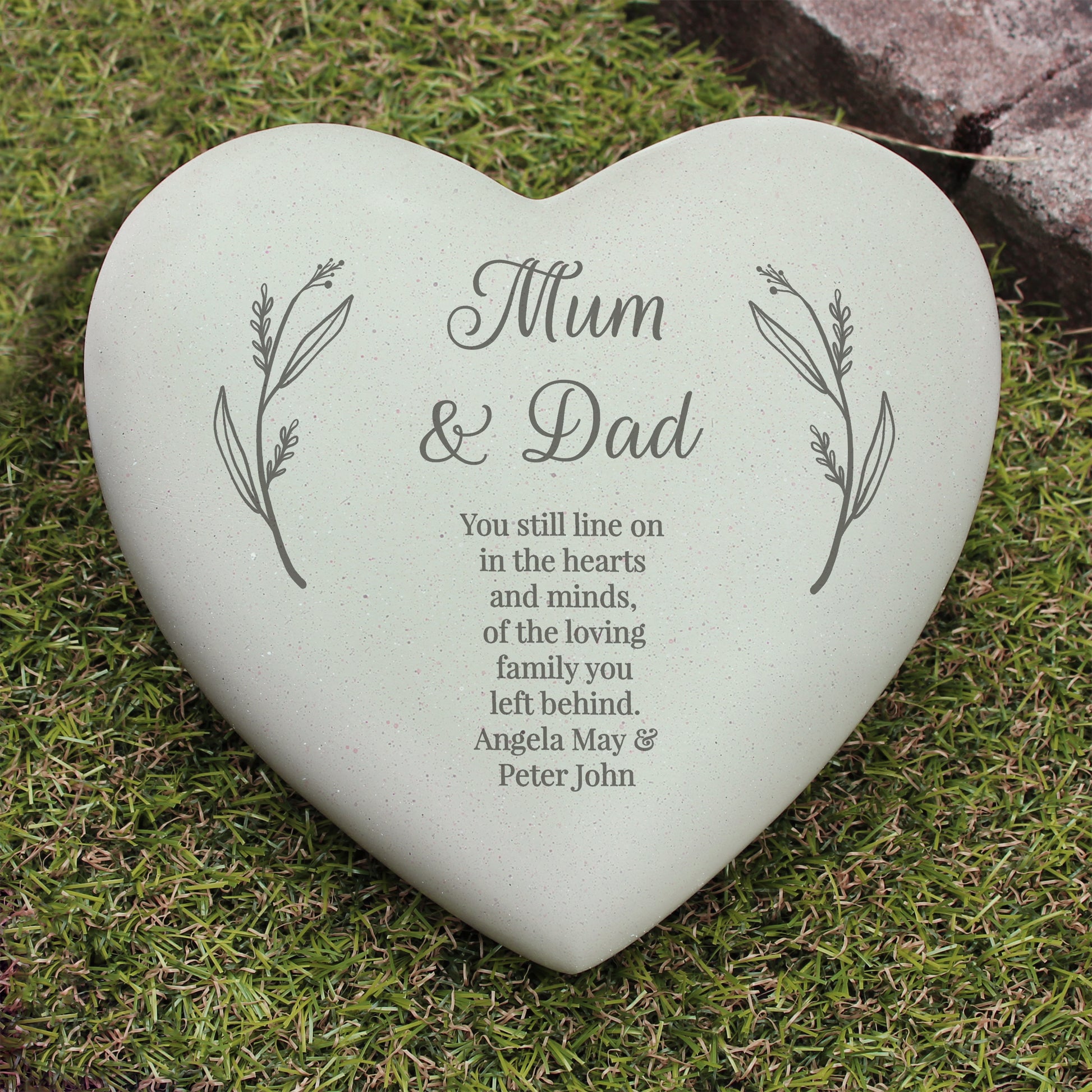 Personalised Free Text Heart Memorial - MK&JD Gifts