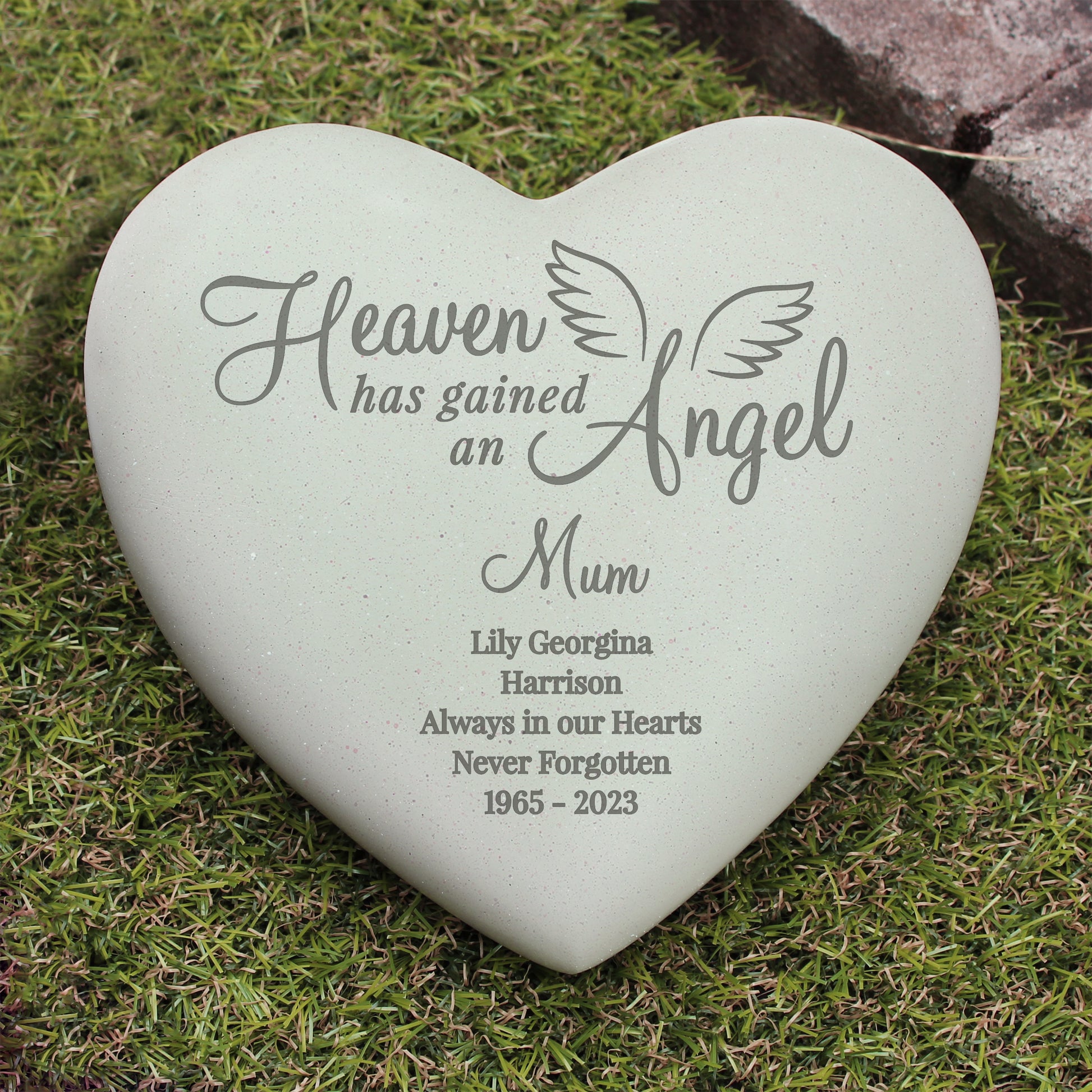 Personalised Angel Heart Memorial - MK&JD Gifts