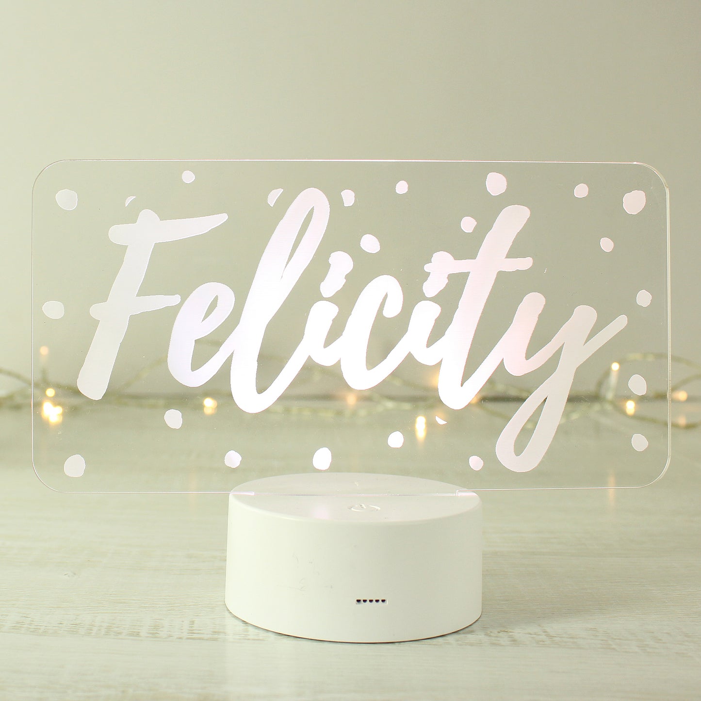 Personalised Polka-dot Name only LED Colour Changing Night Light - MK&JD Gifts