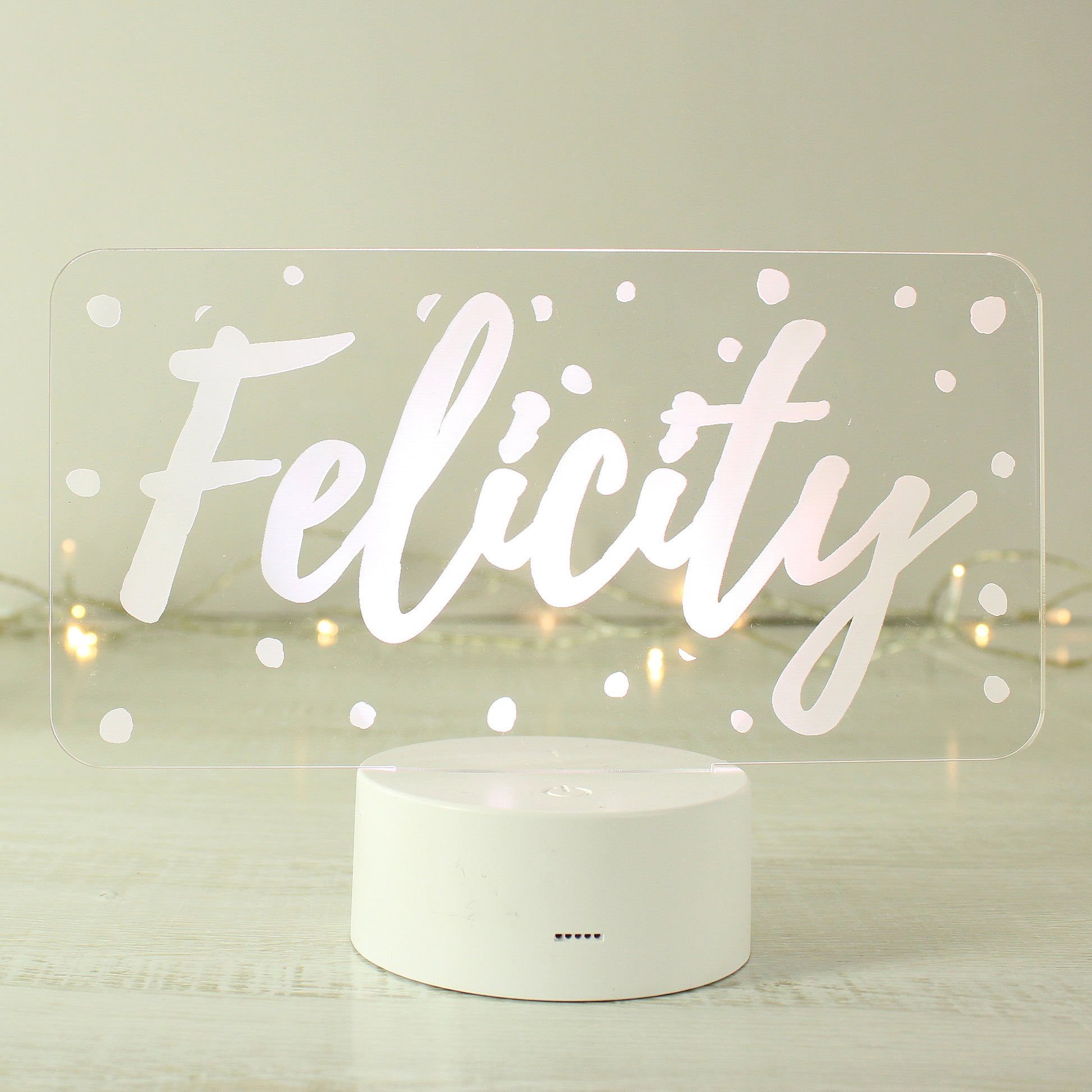 Personalised Polka-dot Name only LED Colour Changing Night Light - MK&JD Gifts