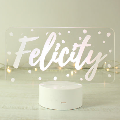 Personalised Polka-dot Name only LED Colour Changing Night Light - MK&JD Gifts