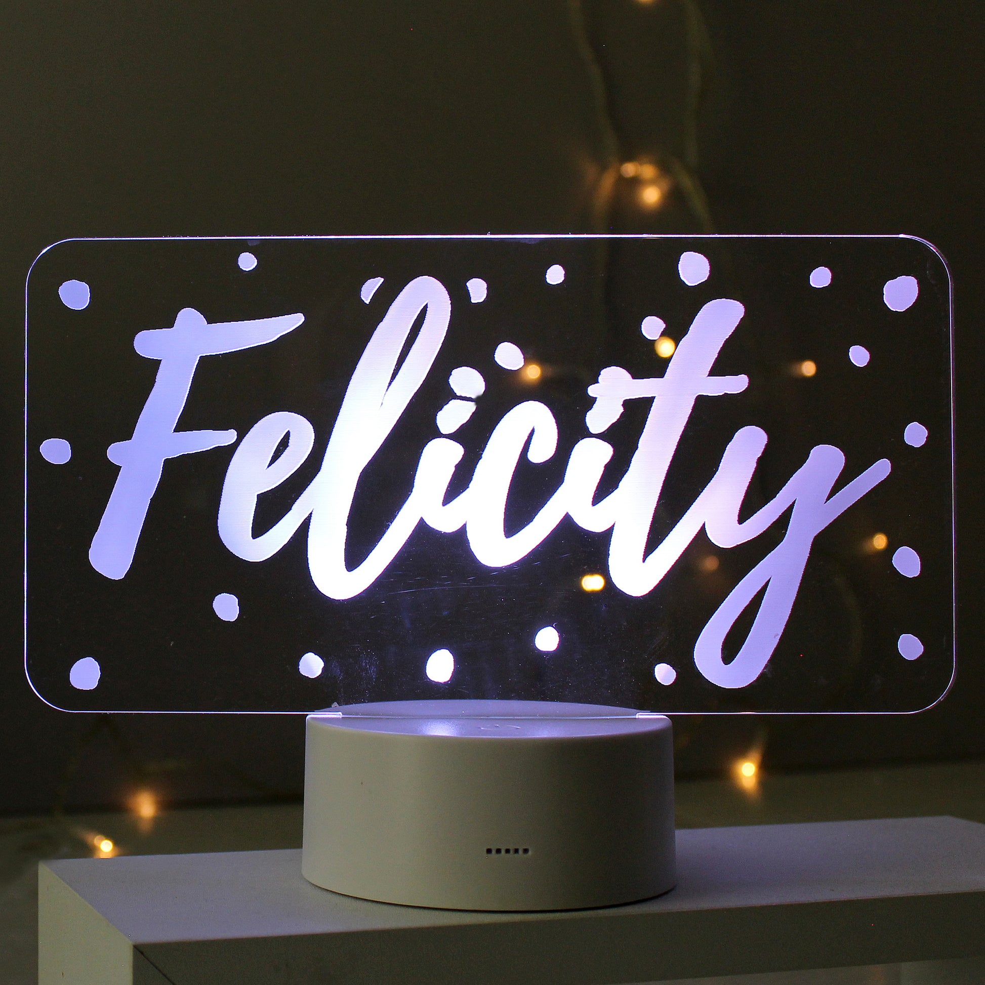 Personalised Polka-dot Name only LED Colour Changing Night Light - MK&JD Gifts